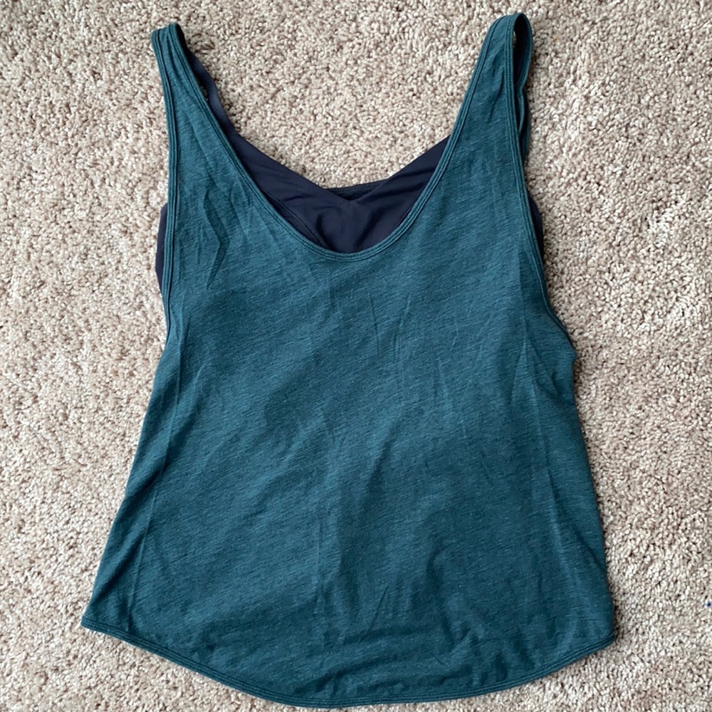 Lululemon Green Cross Back Drape Tank 2